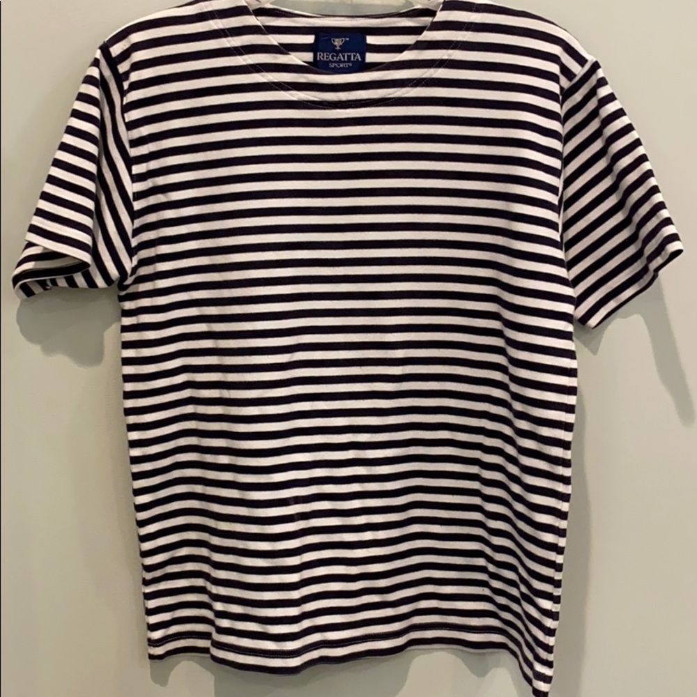 Regatta Sport Black and White Striped T-Shirt -M